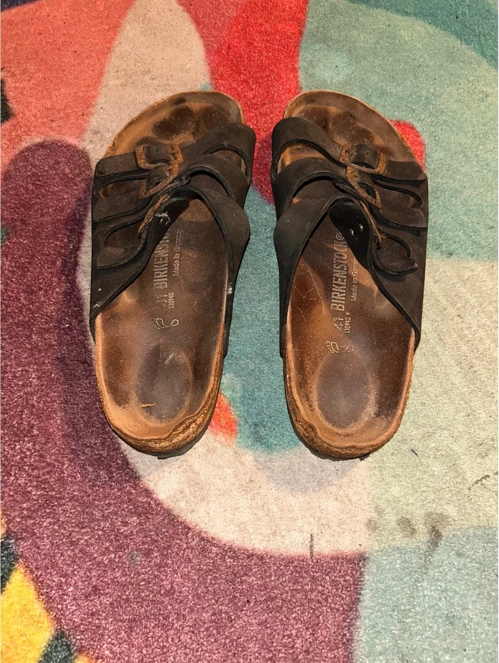 Birkenstock Arizona Black Leather Sandals Size 41